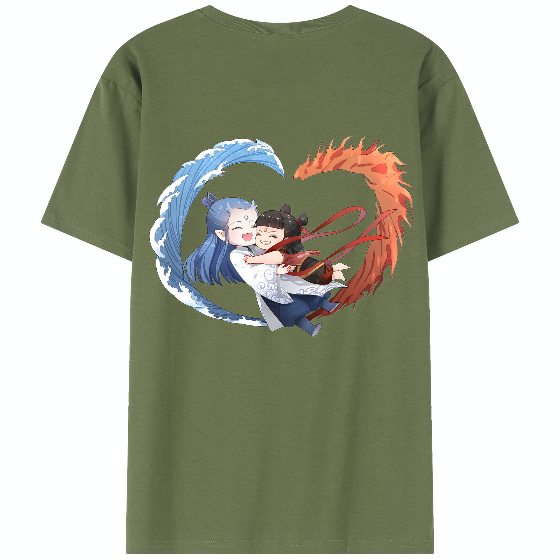 （画像用） Ne Zha 2 ナタ 魔童の大暴れ 綿100％半袖Tシャツ（背面プリント）